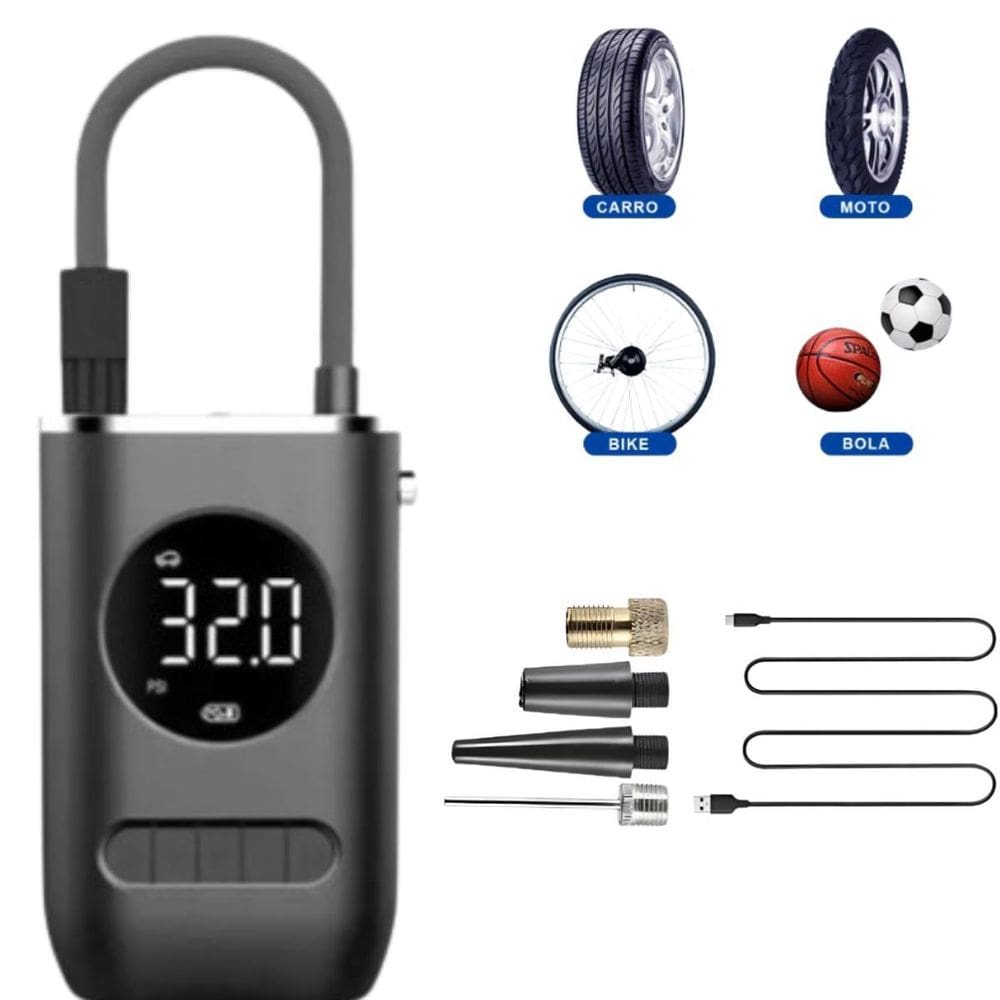 Bomba De Encher Pneus Para Pneus E Bolas Leve E Compacto