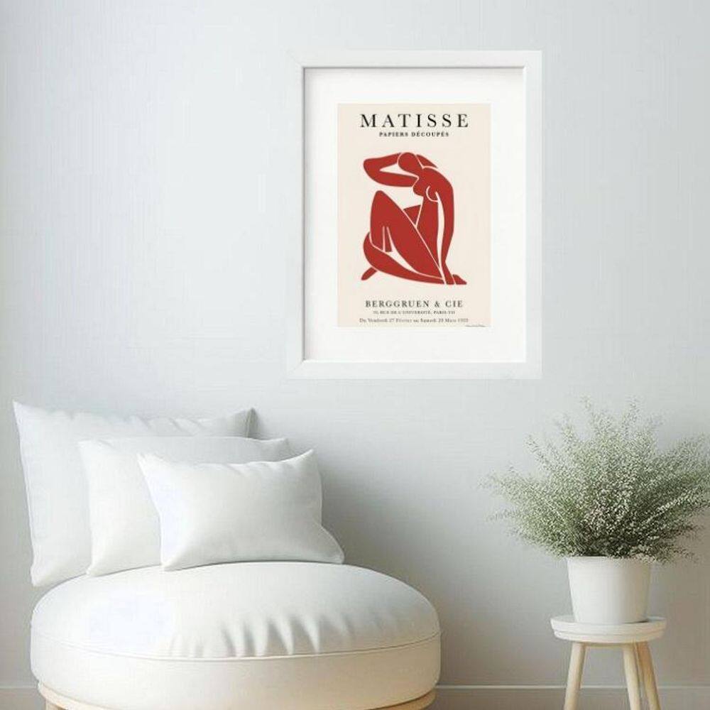 Quadro Arte Matisse Mulher Vermelho- 60X48Cm