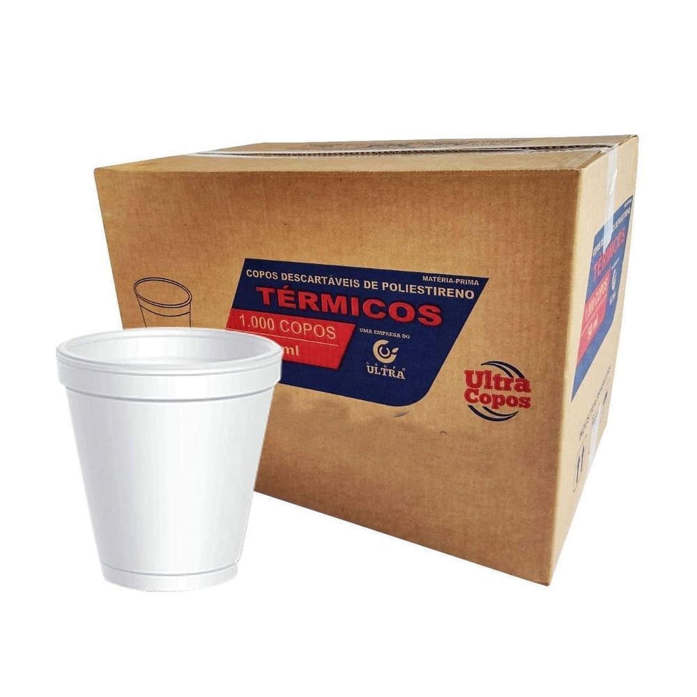 Copo De Isopor Térmico Descartável Branco 180Ml  1Cx