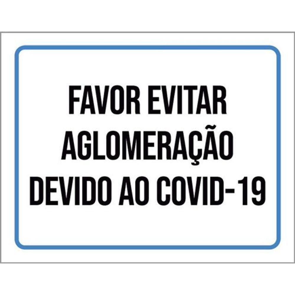 Kit 5 Placas Favor Evitar Aglomeração 36X46
