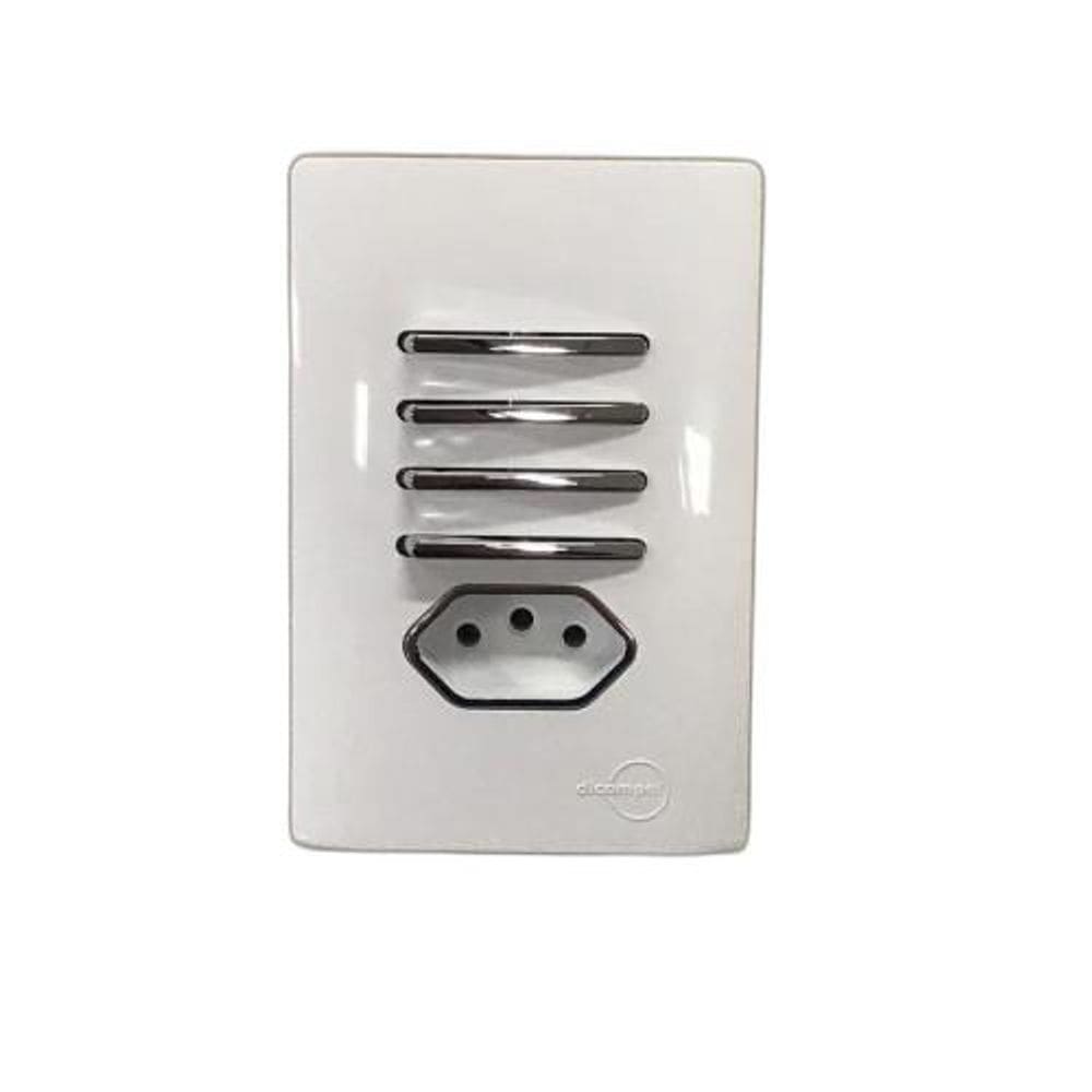 Cj Interruptor Quadruplo + Tomada 20A Suporte