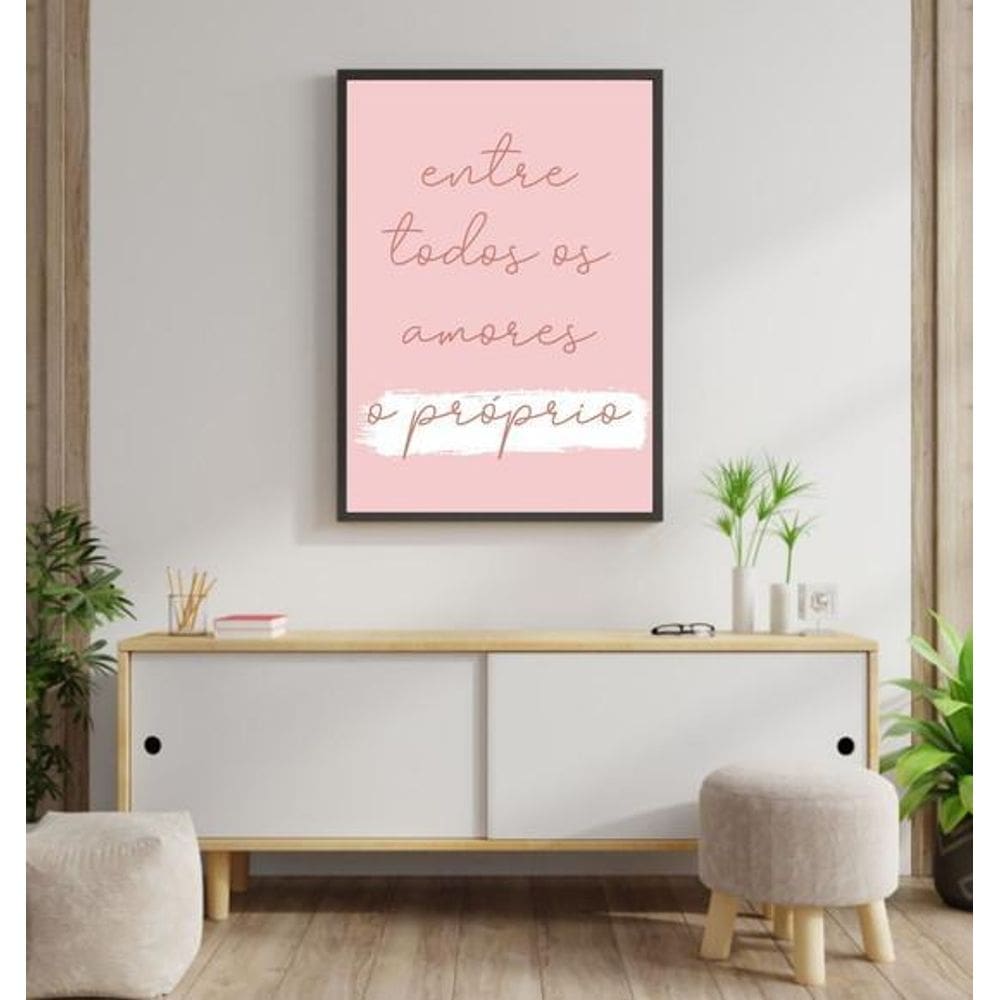 Quadro Entre Todos Os Amores, O Próprio 45X34 Moldura Preta