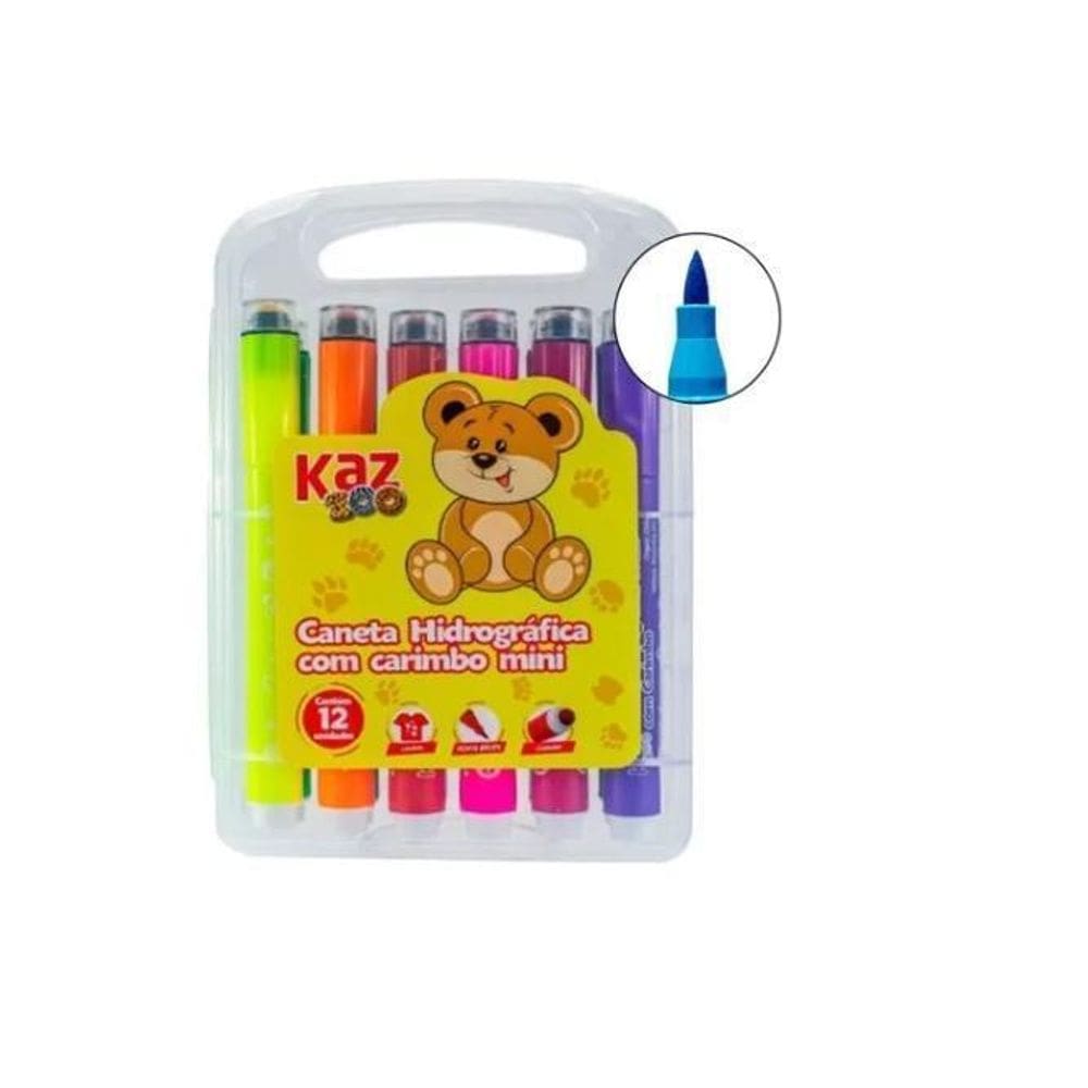 Canetinha Caneta Hidrográfica Com Carimbo Mini