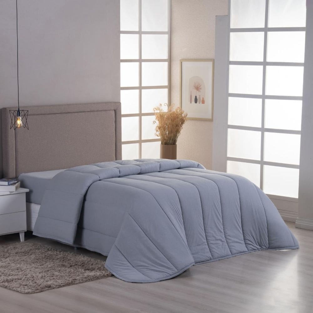 Edredom Casal Malha Algodão Antialérgico Dupla Face Macio