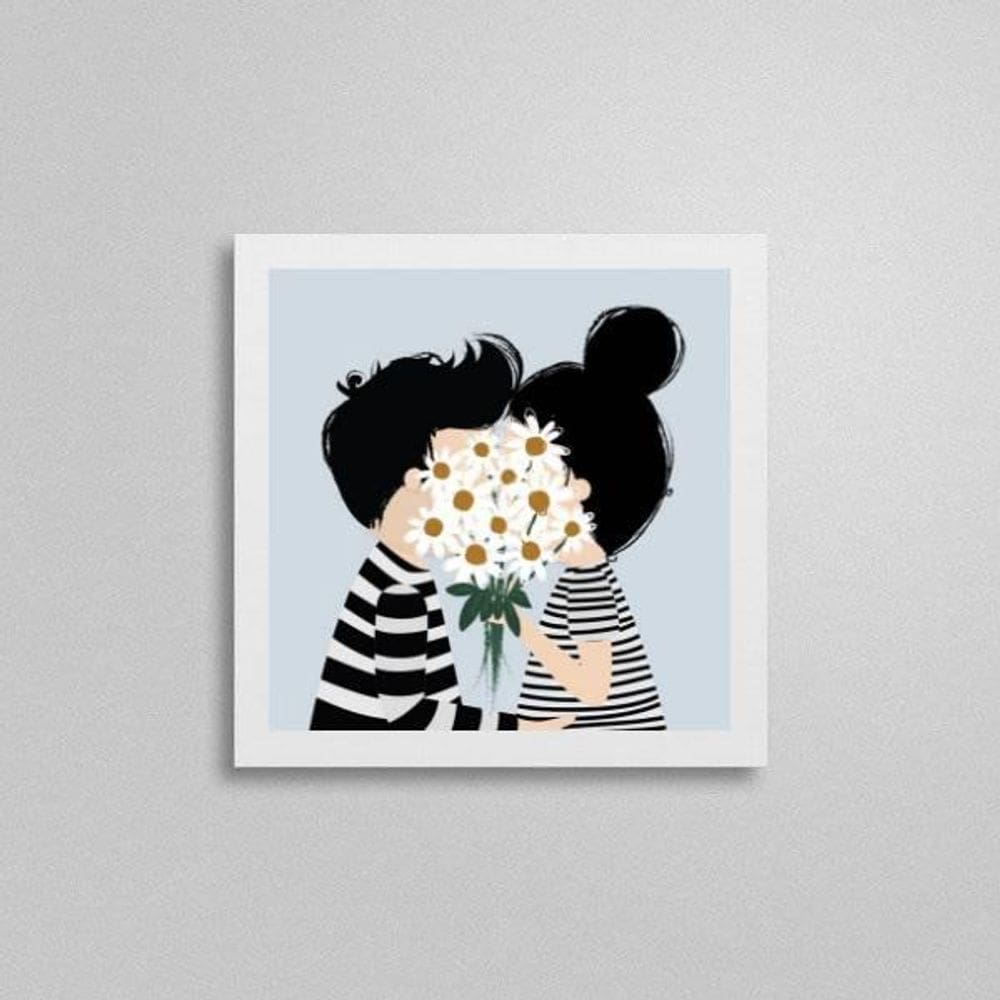 Quadro Decorativo Casal De Namorados 20X20Cm