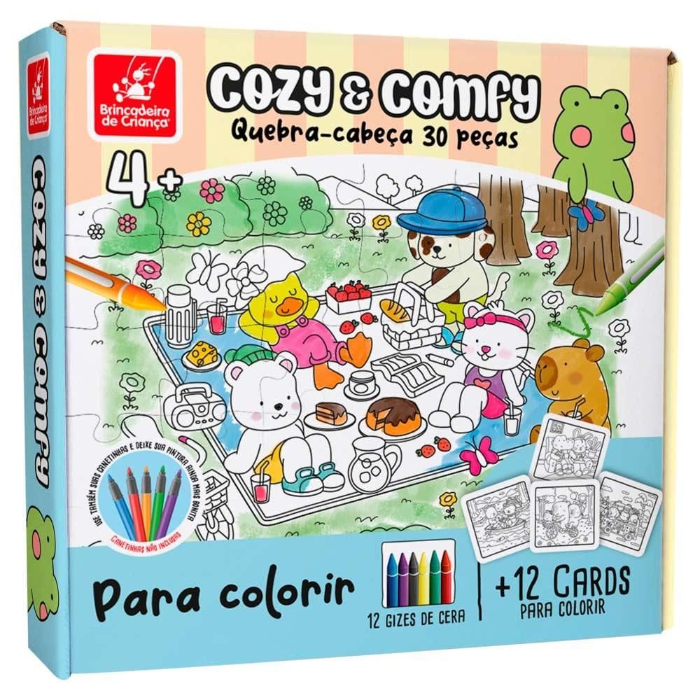 Quebra-Cabeça Para Colorir com 30 Peças Brincadeira de Criança