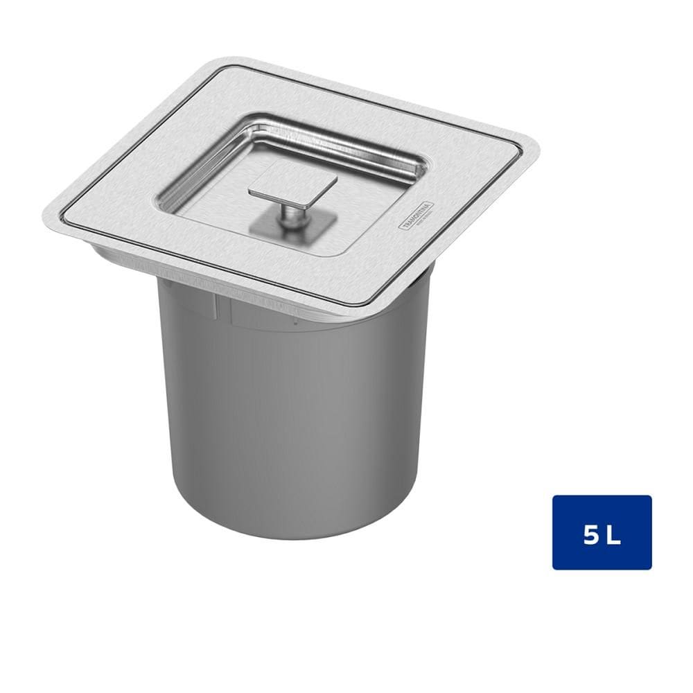 Lixeira Embutir Tramontina Inox Clean Square 5 Litros 94518205