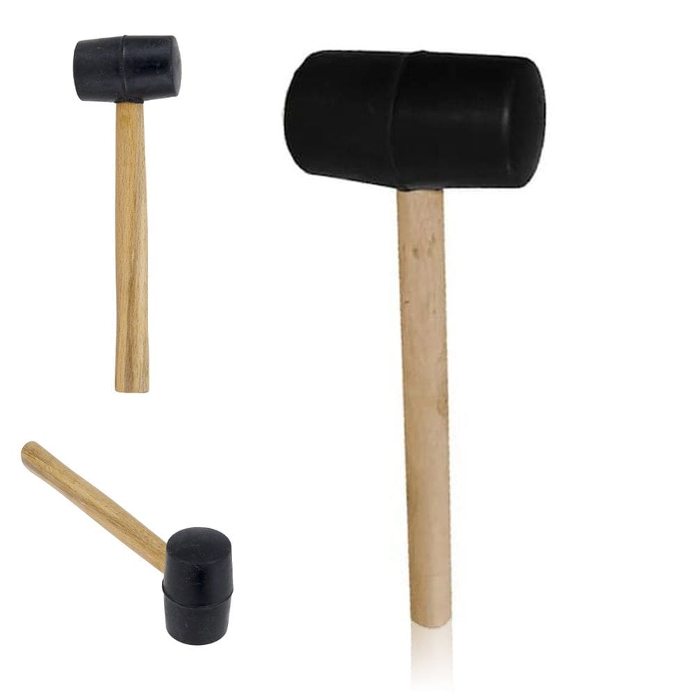 Martelo Borracha Cabo Madeira Marreta Assentar Azulejo Piso Ceramica Porcelanato Chao Parede Manutençao Obra