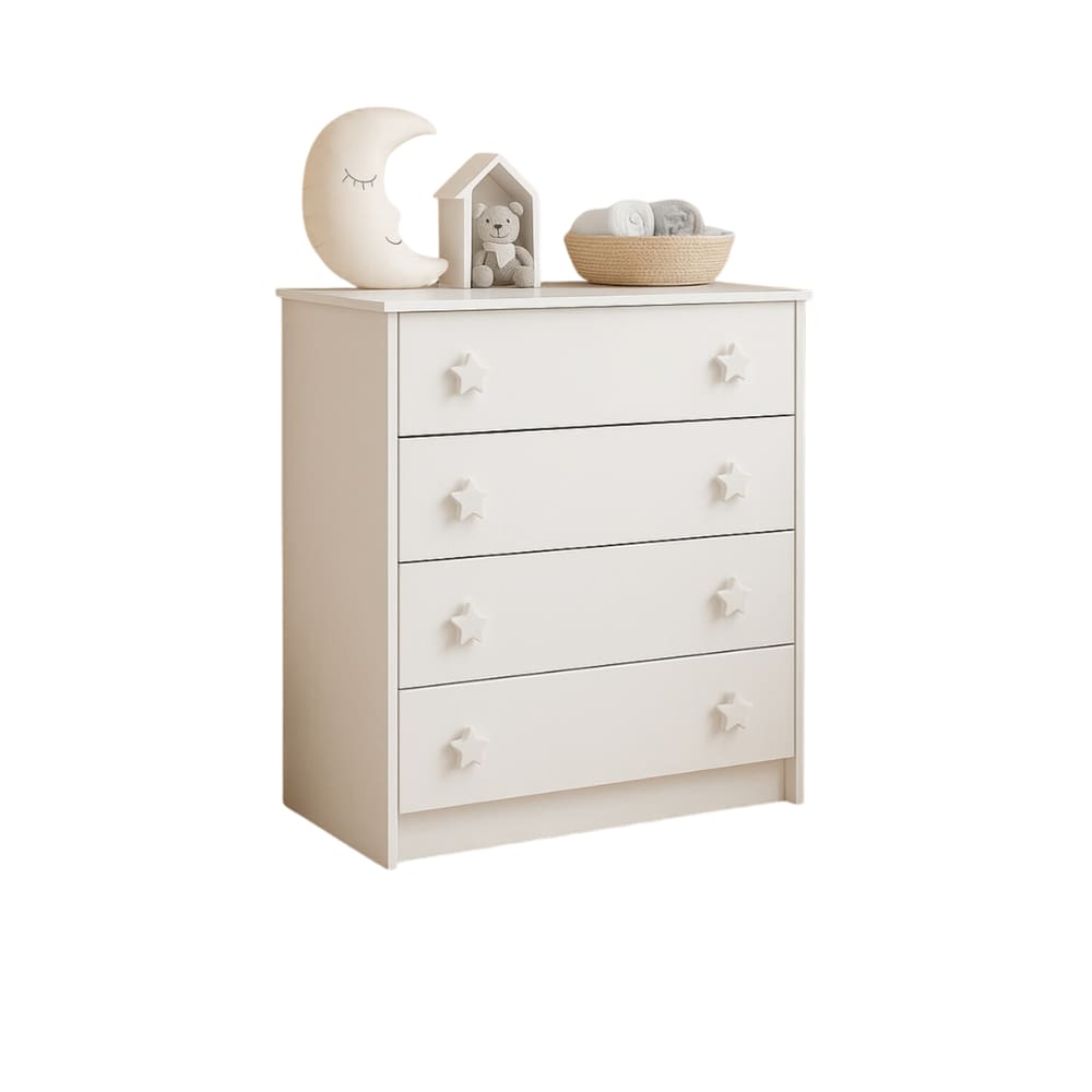 Cômoda Infántil Com 4 Gavetas Doce Sonho