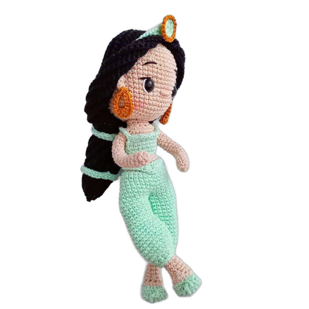 Princesa Amigurumi Crochê Artesanal em Linha de Algodão