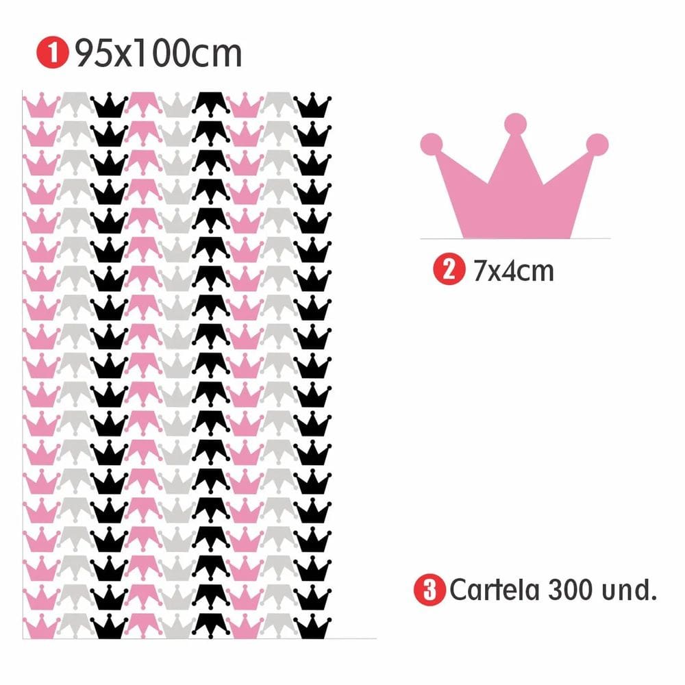 Adesivo Parede Coroa 95x100 quarto infantil