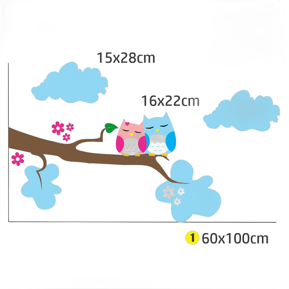 Adesivo Parede Coruja Love 60x100 quarto infantil