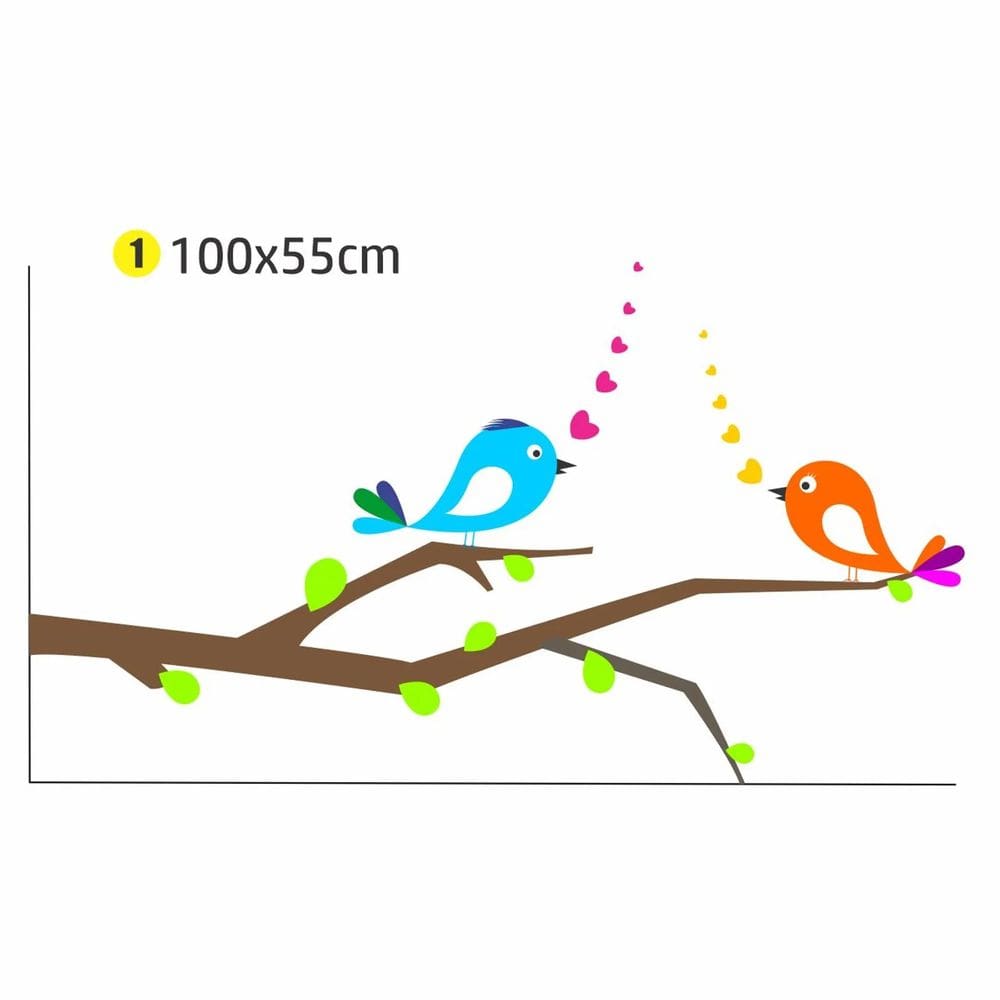 Adesivo Parede Pássaro Love 100x55 quarto sala escritório