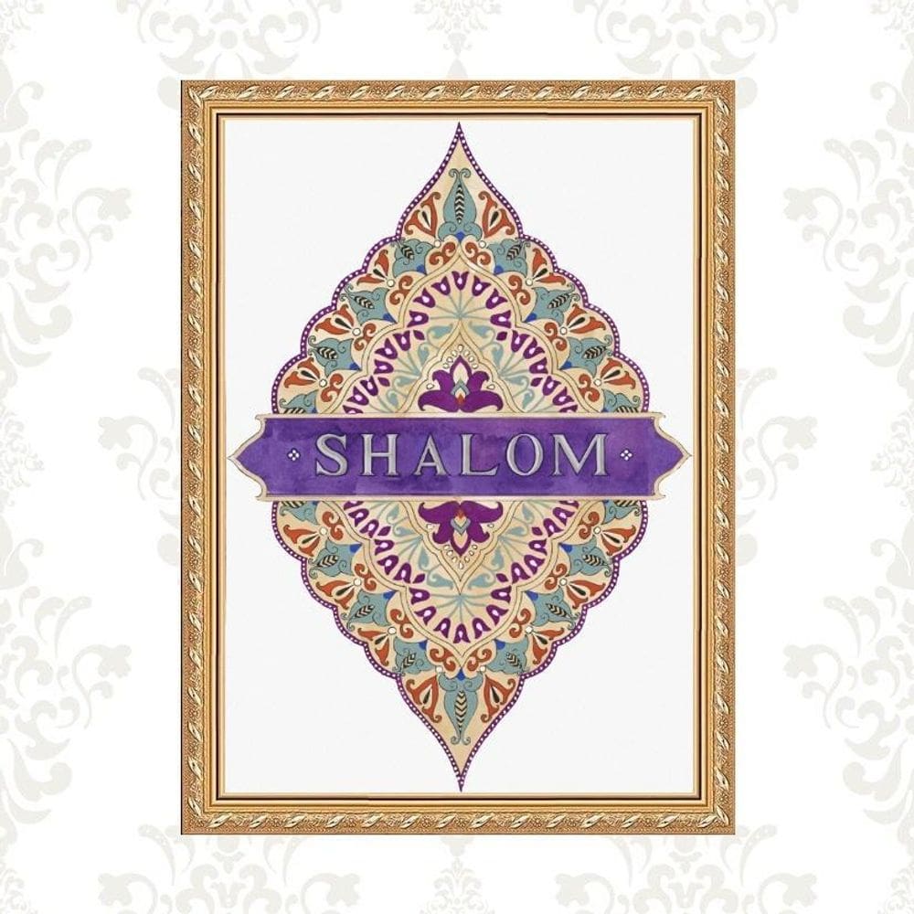 Quadro Moldura Dourada Shalom 45X34Cm