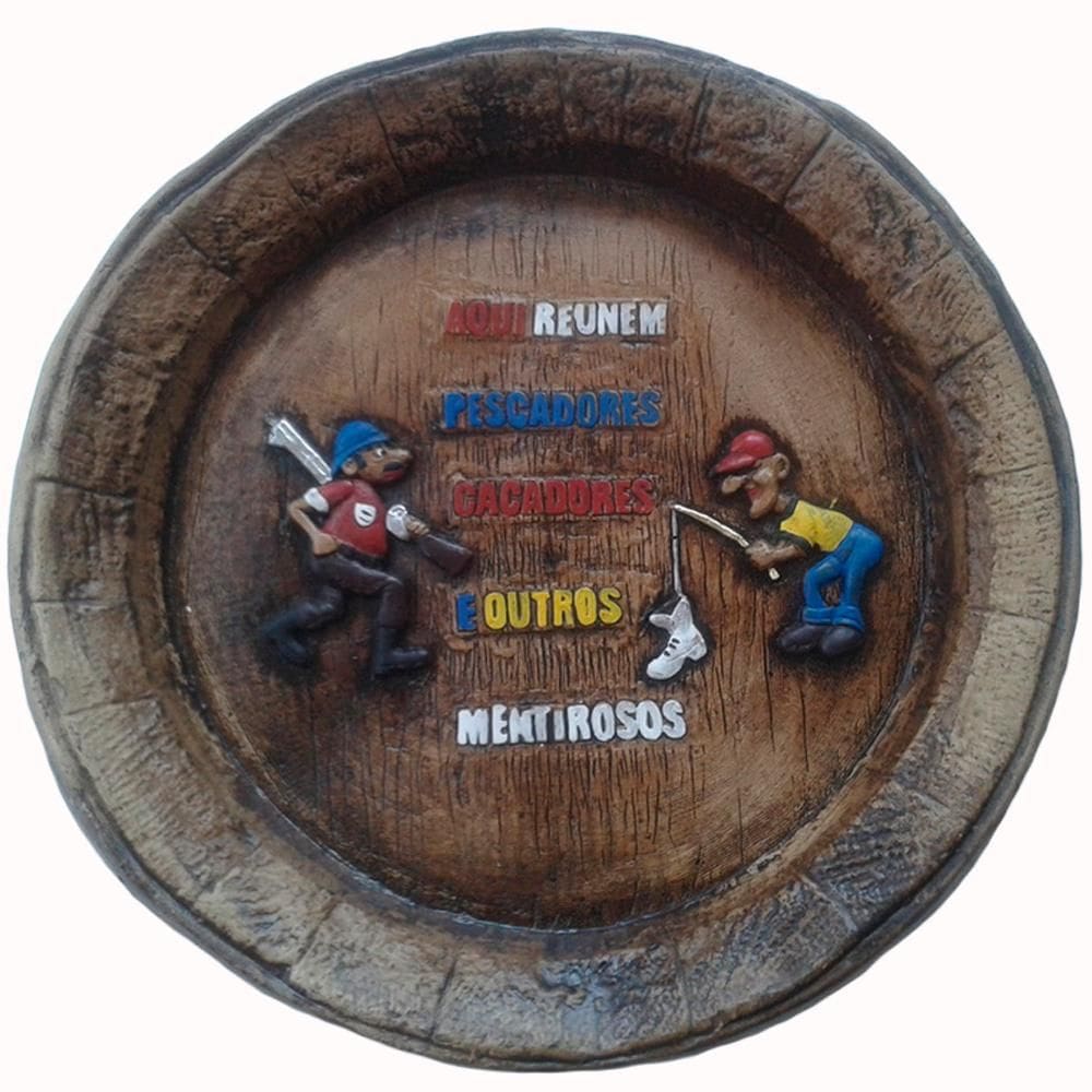 Tampa De Barril Artesanal Alto Relevo Reunião Dos Mentirosos