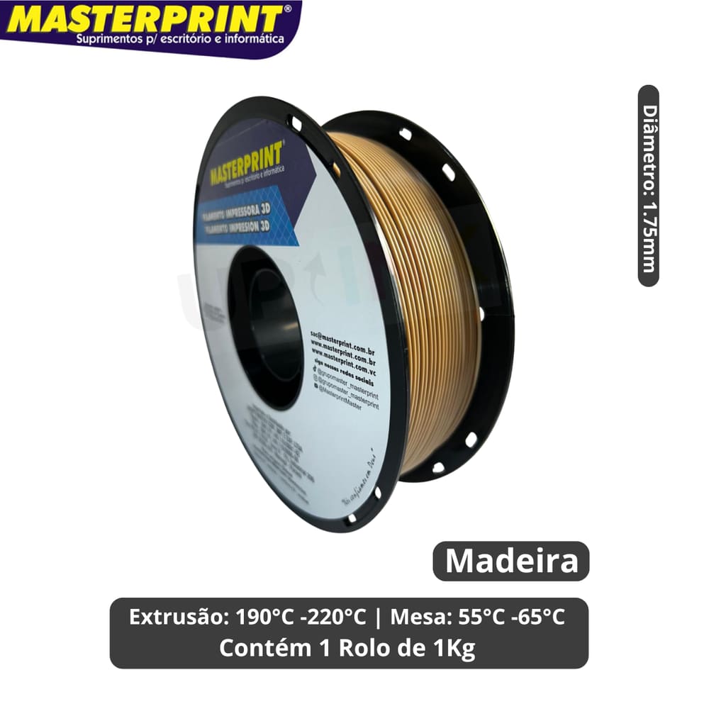 Filamento 3D - PLA Madeira - Rolo 1KG (1.75mm)
