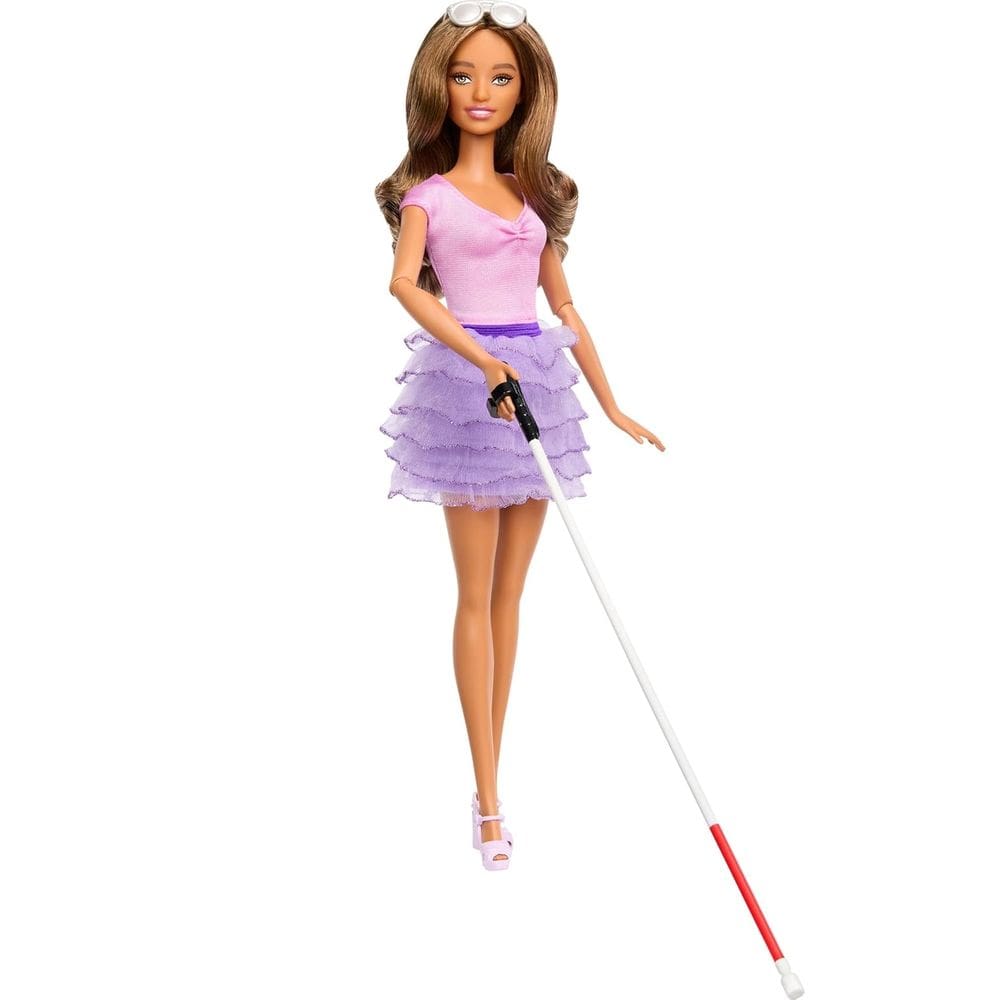 Boneca Barbie Fashionista Cega Com Acessórios Mattel
