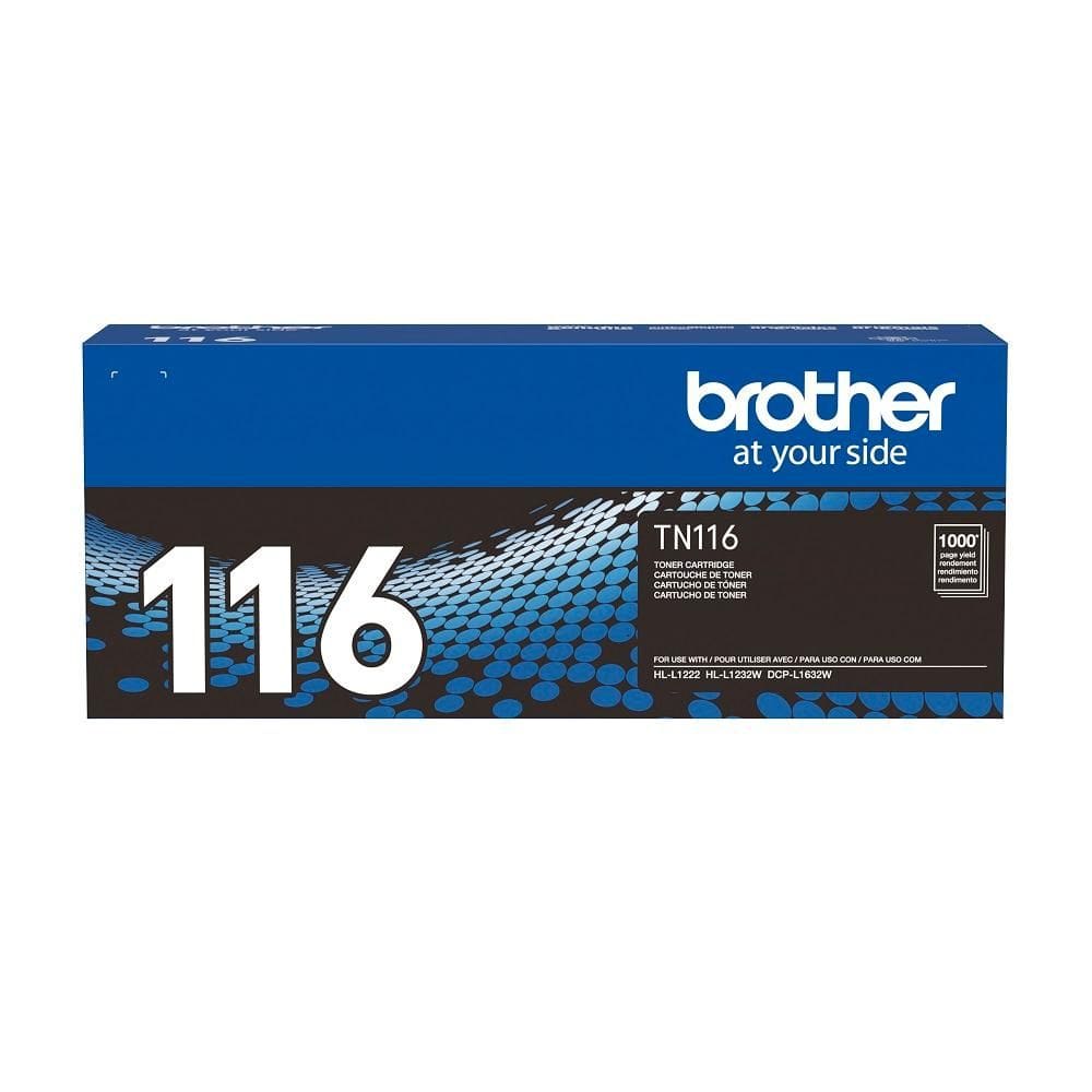 Toner BROTHER TN116BR Preto, Rendimento até 1000 páginas