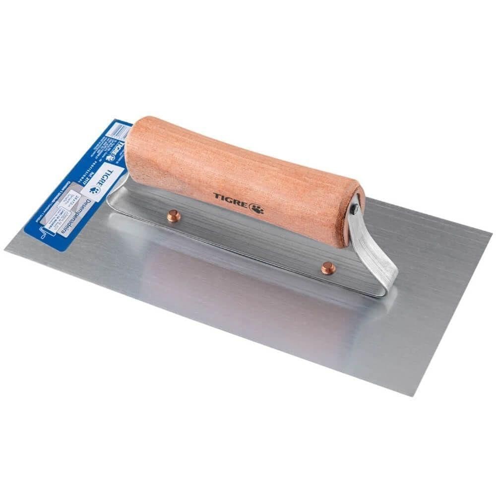 Desempenadeira de Aço Lisa 25,7cm2111-2117 62117000 Pincéis Tigre Desempenadeira de Aço Lisa 21
