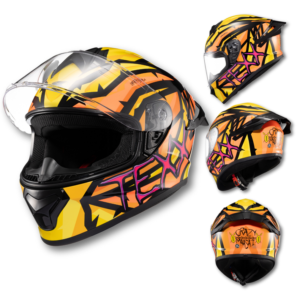 Capacete TEXX Spihe Maasai Laranja Amarelo
