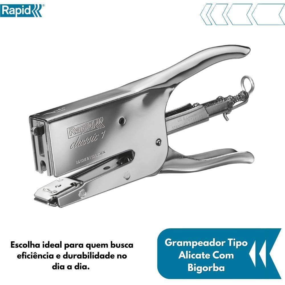 Grampeador Tipo Alicate Com Bigorba K1 - Rapid