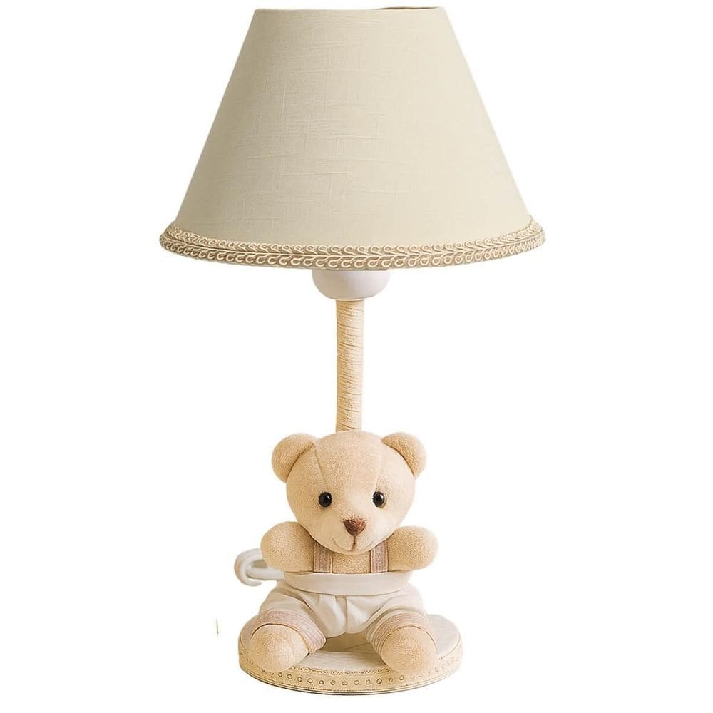 Abajur Infantil Bebê Menino Urso Bege Decoração Quarto Bebê