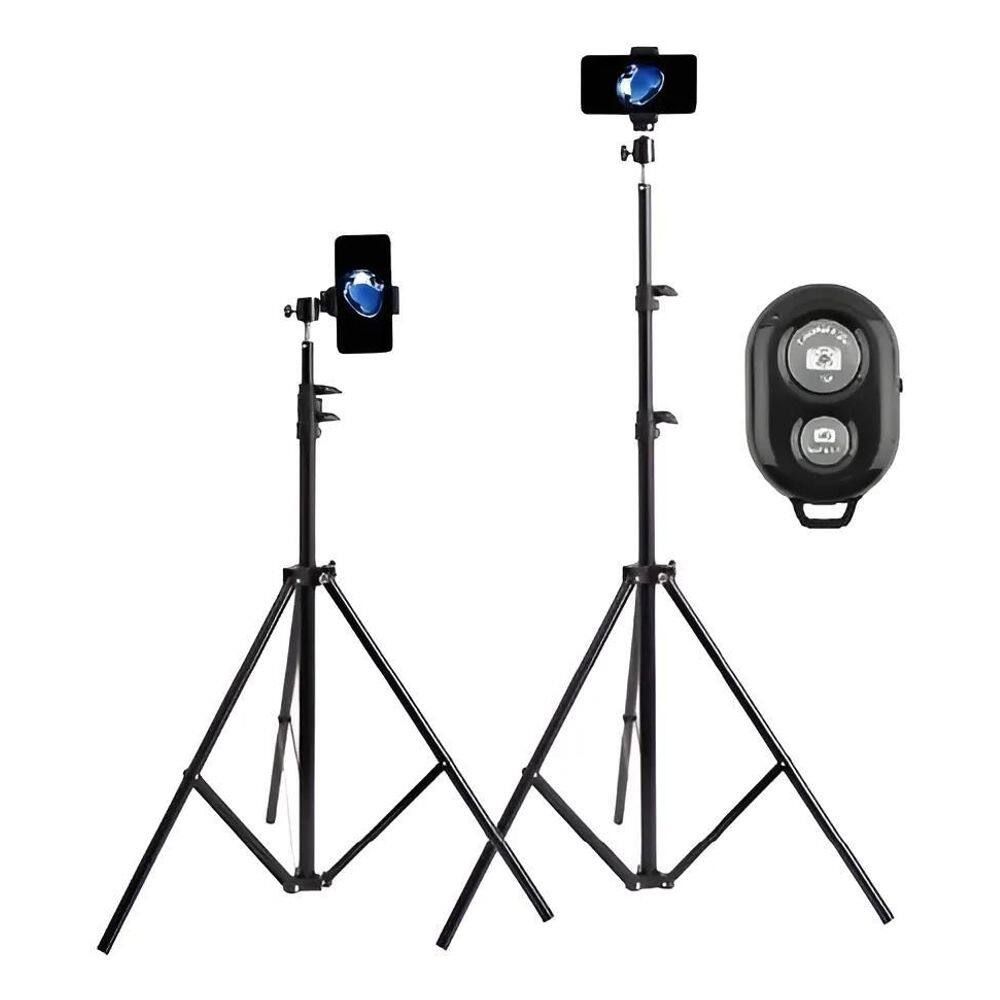 Tripé 2M Com Controle Bluetooth 360 Para Celular/Câmera