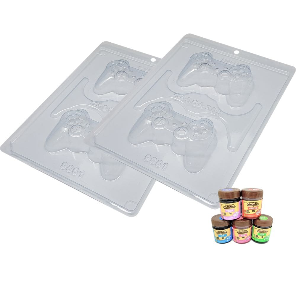 Kit 2 Formas Silicone Joystick 9661 Com 5 Corante Mix 12G