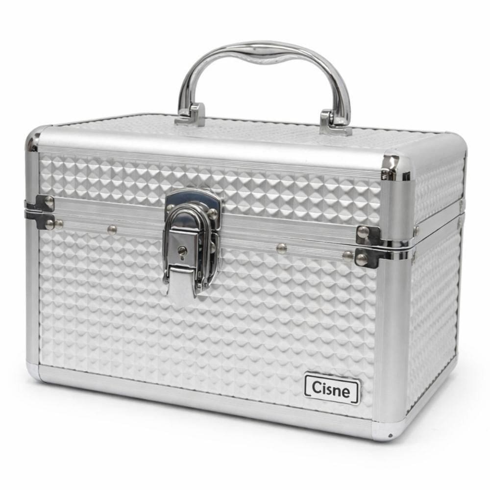 Maleta de Maquiagem Cisne Prata Com 1 Bandeja Csn-a131