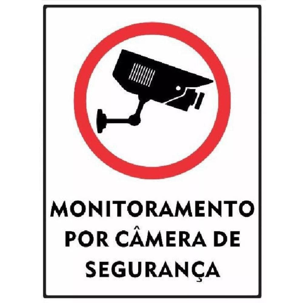 Placa Monitoramento Por Câmera De Segurança 20X30Cm