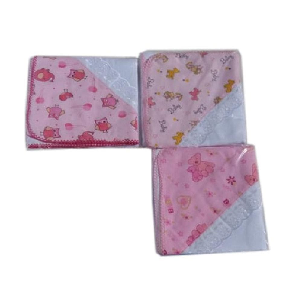 Kit 5 Cueiro 10 pano de boca toalha capuz travesseiro Menina