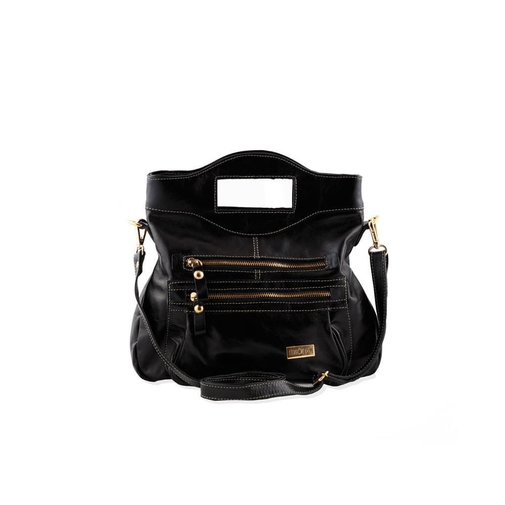 Bolsa Transversal Feminina De Couro Preta