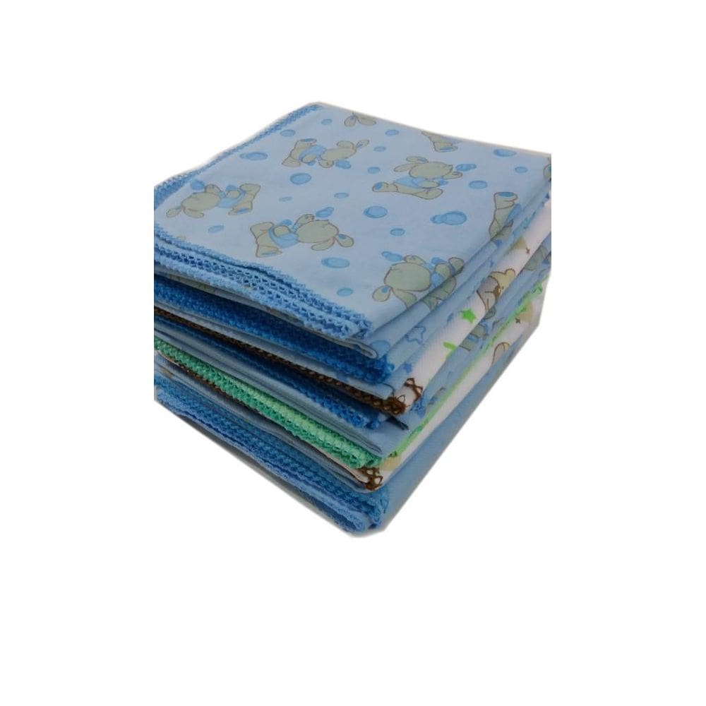 Kit 5 Cueiro 3 Toalha Banho 10 Fralda 1 Travesseiro menino