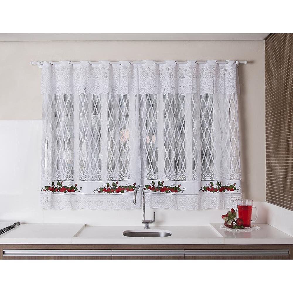 Cortina Linha Valencia Com Estampa Utensilios
