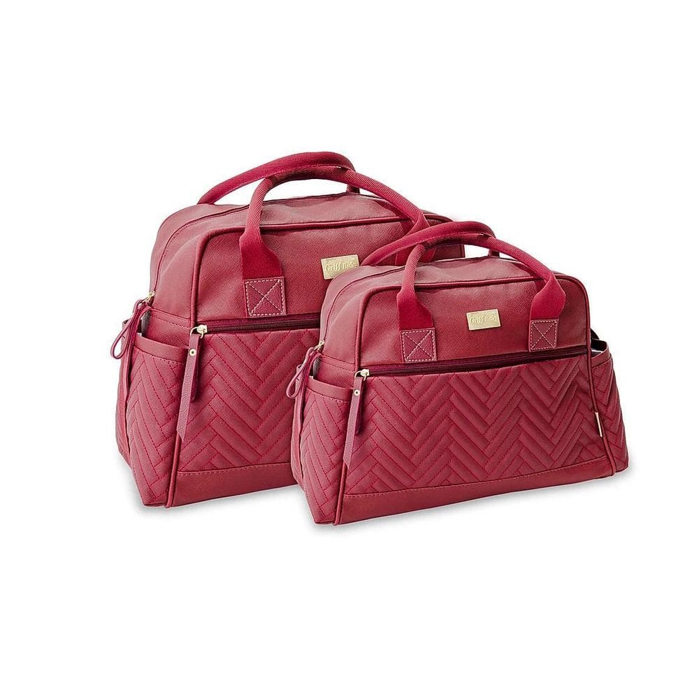 Kit Bolsa Bebê Maternidade City Vinho