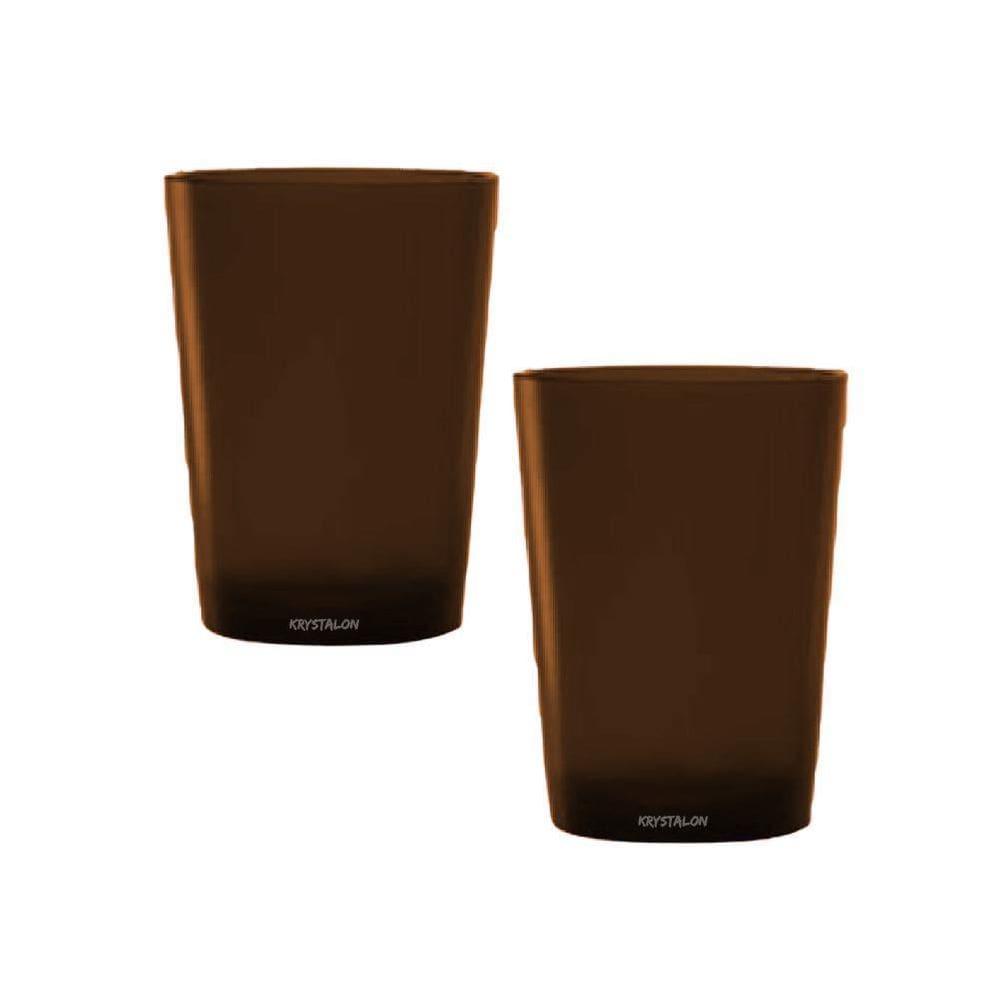 Kit 2 Copos Short Drink 200Ml Marrom - Policarbonato