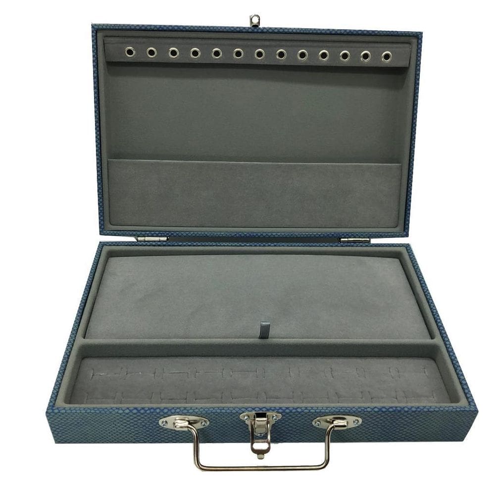 Maleta Porta Joias Azul Jeans Média Simples