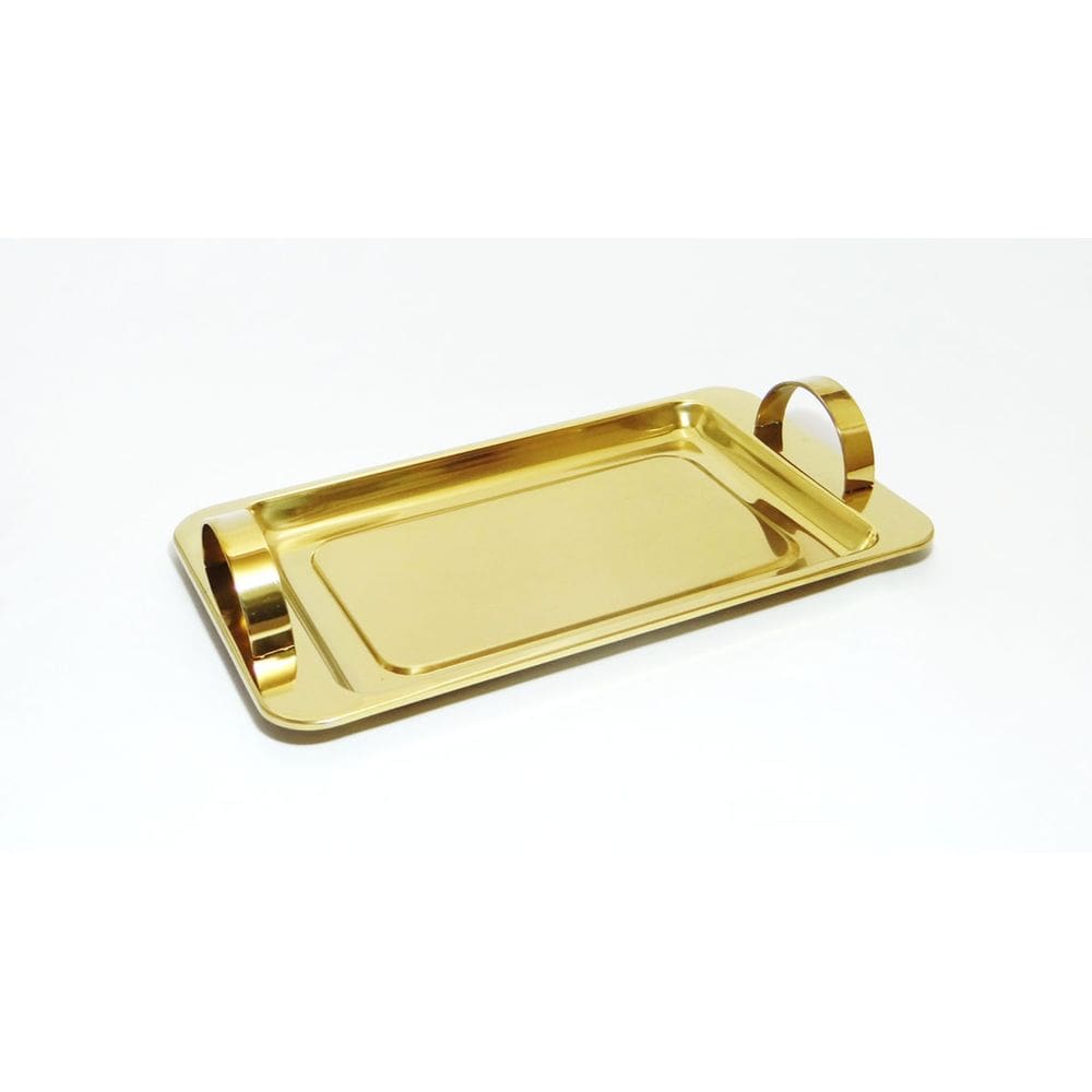 Bandeja Dourada Retangular Pequena- Fineza