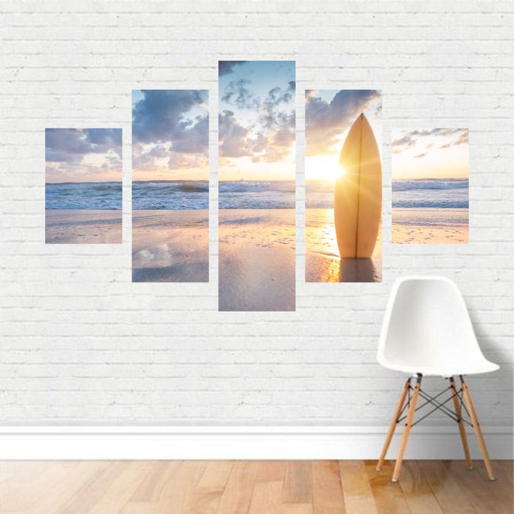 Quadro Paisagens Surf Surfe Prancha Esporte Praia Sol Canvas