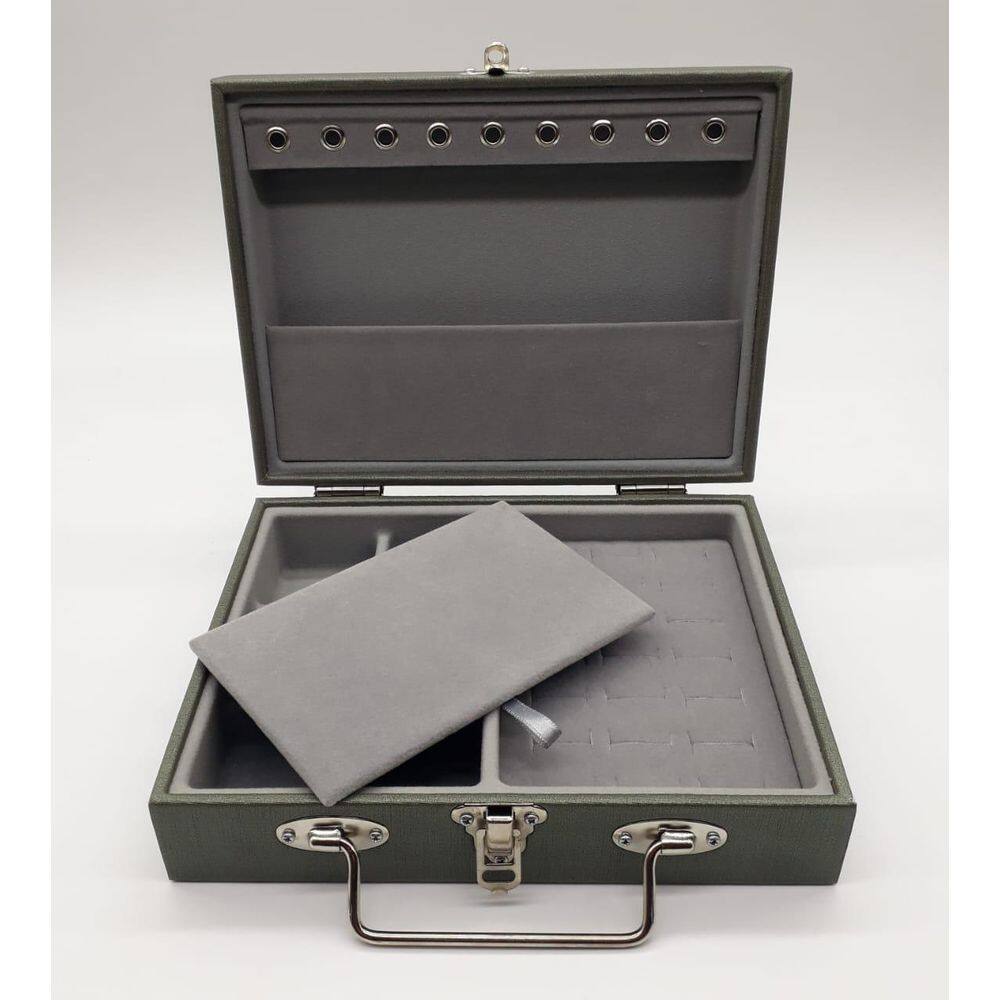 Maleta Porta Joias Verde Militar Pequena Simples