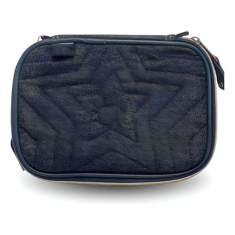 Estojo Box Escolar Grande Jeans Capacidade 100 Lápis Organiz