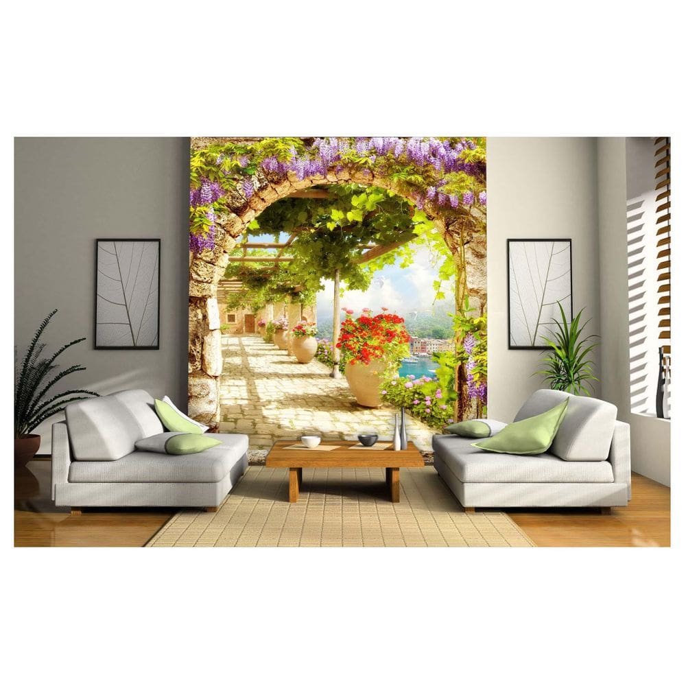 Papel De Parede Paisagem Digital Vilarejo Arco  Dav55