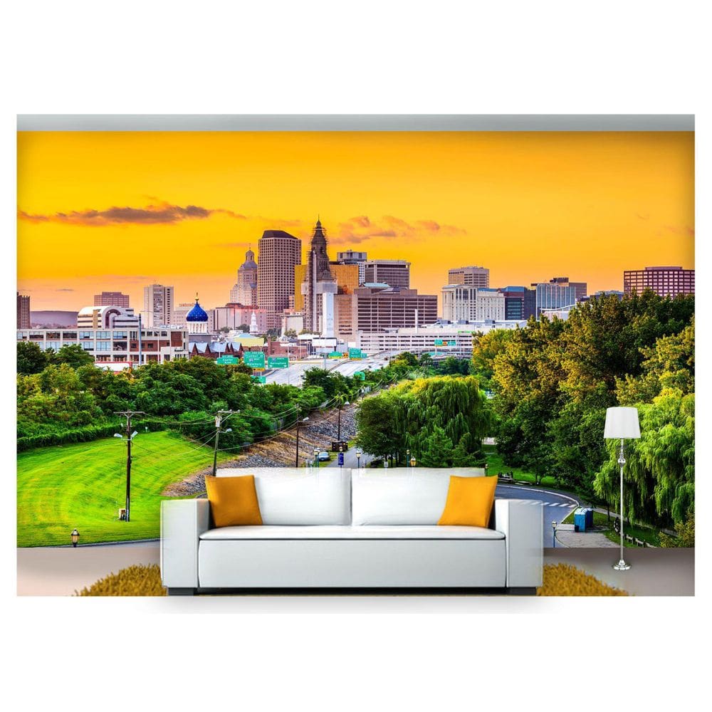 Papel De Parede Cidade Prédios Entardecer 3D Ncd245