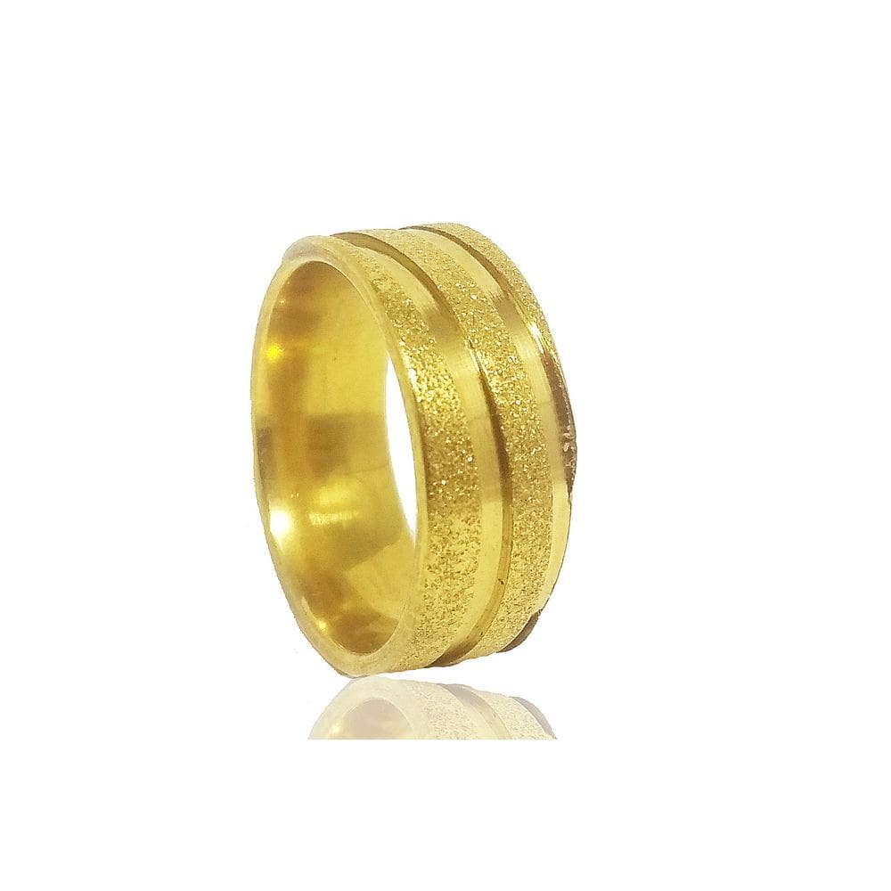 Aliança de Namoro em Aço Dourado 8mm Tamanho 20