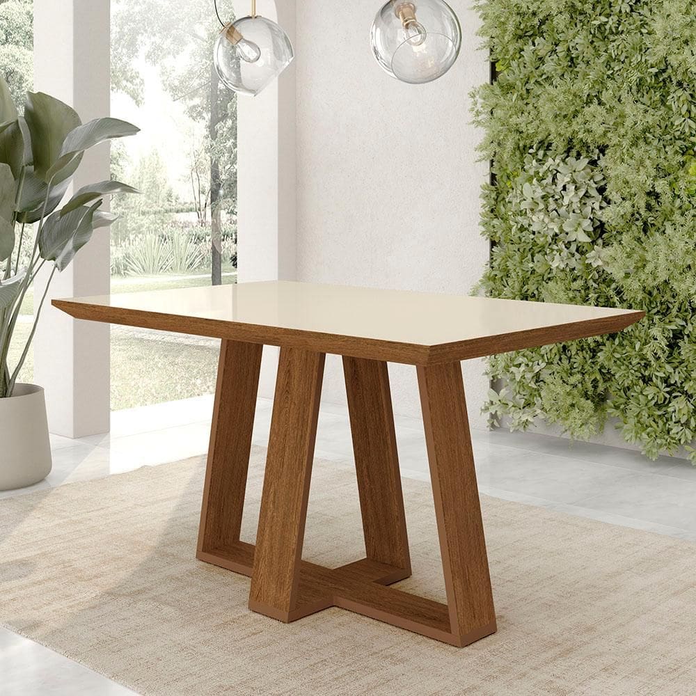 Mesa De Jantar Avulsa 1,36m Retangular Espanha Freijó/off - M.a