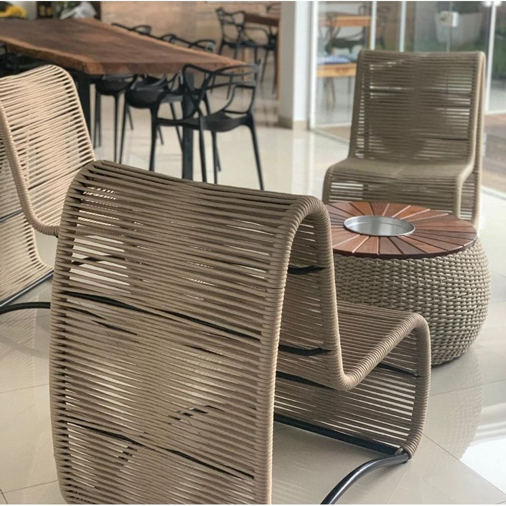 Poltrona Confortável Para Área Externa Piscina Corda Náutica