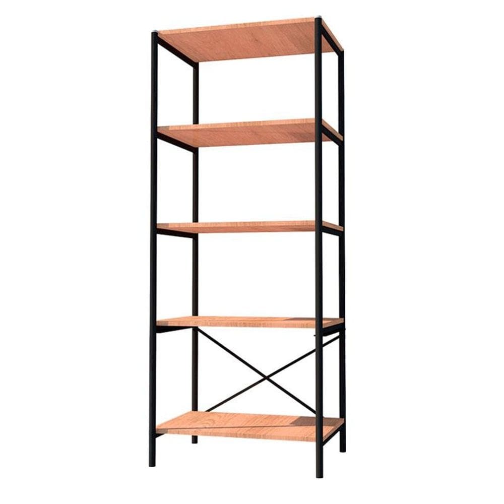 Armário Multiuso Trento 5 Prateleiras Preto Demolição - Artefamol