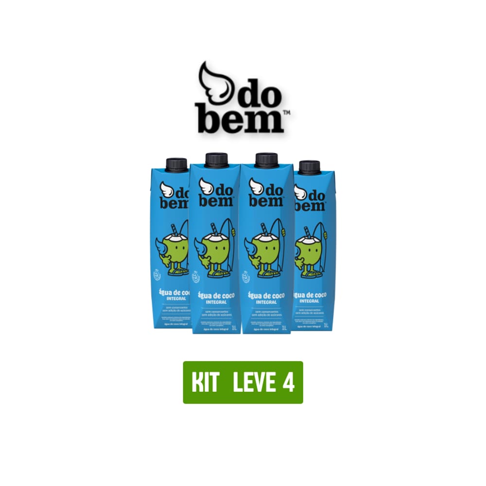 Agua De Coco Integral Do Bem 1L  - Kit 4 Unidades