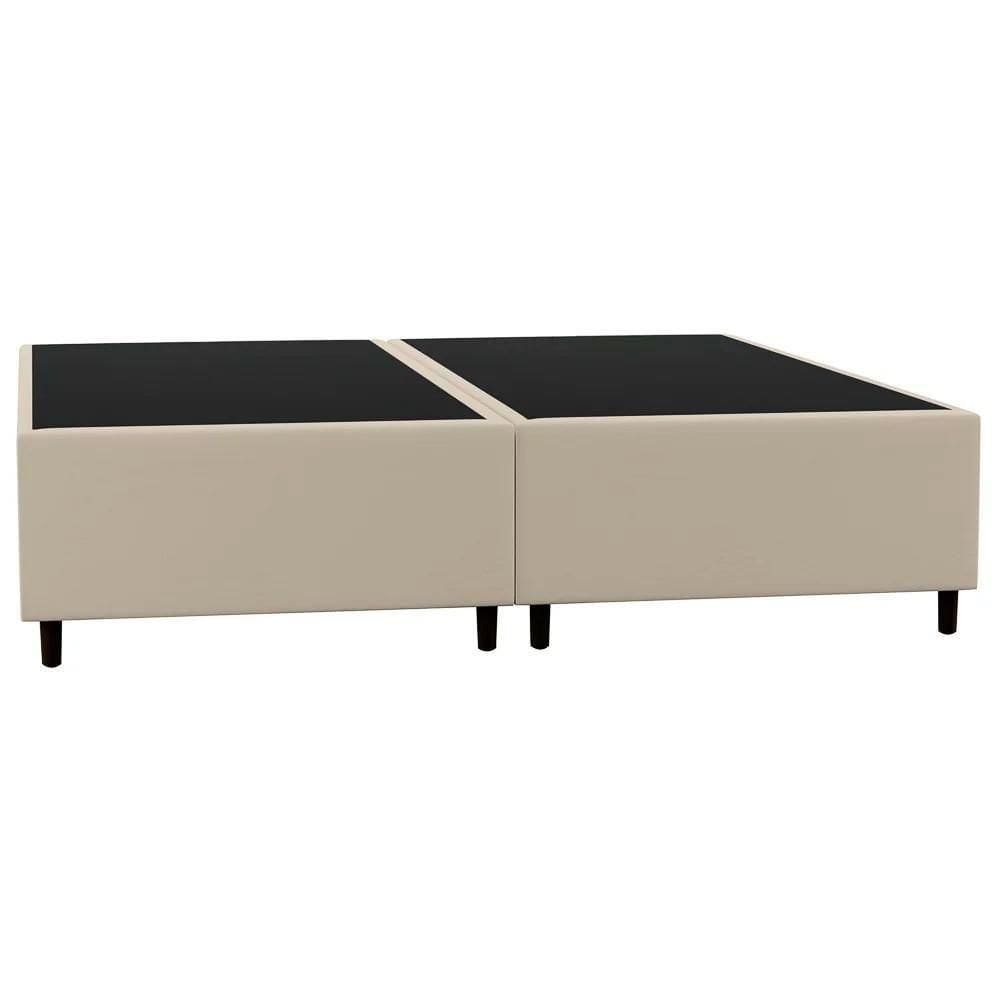Base Cama Box Casal Queen 158cm Bipartido Hit Z04 Sintético Bege- Mpozenato