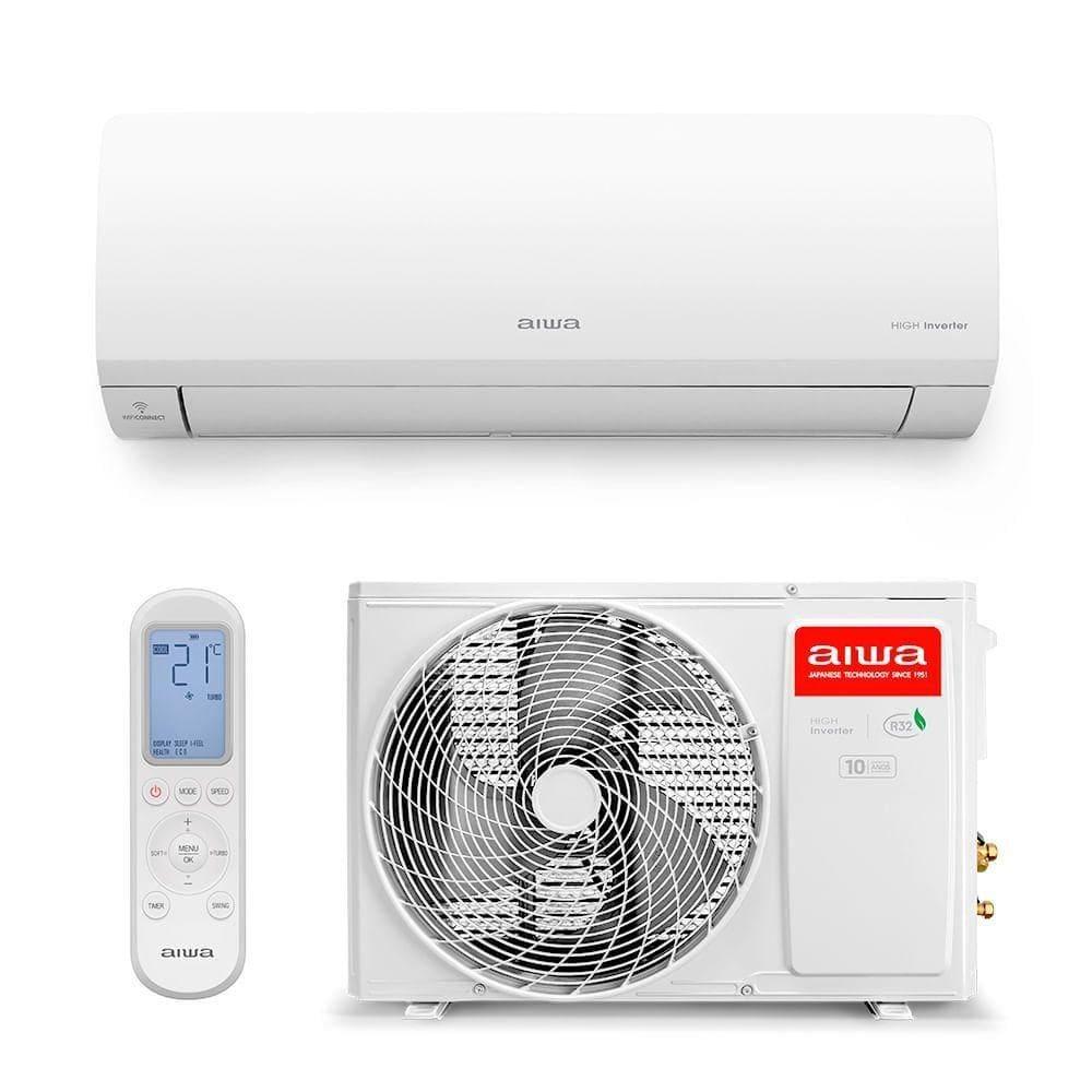 Ar Condicionado Aiwa Split High Wall High Inverter 9.000 Btus Quente E Frio AWS-AC-9QF-EU 220V